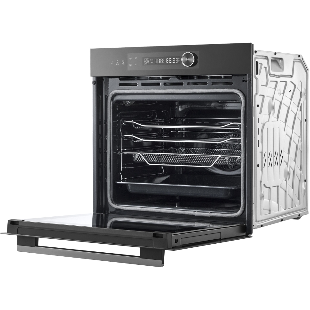 Midea MBO7NP30E4-BK Built-In Electric Single Oven with Pyrolytic Cleaning, Black, A++ Rated