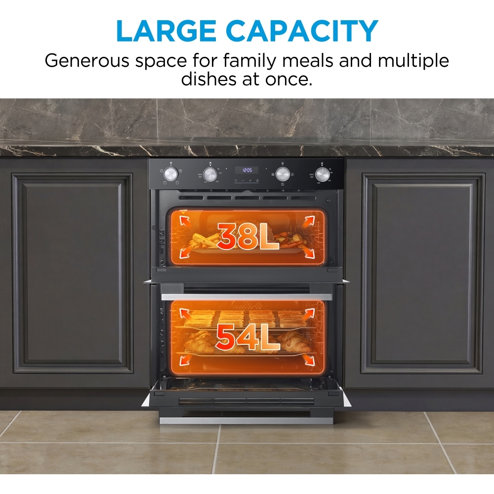 Midea MBOD50M3AD0-BK Built-Under Electric Double Oven, Black, A Rated