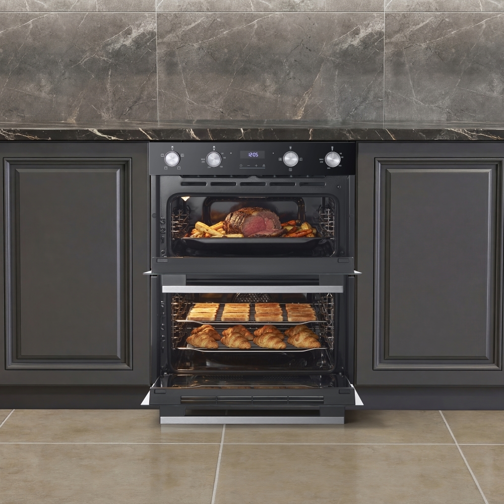 Midea MBOD50M3AD0-BK Built-Under Electric Double Oven, Black, A Rated