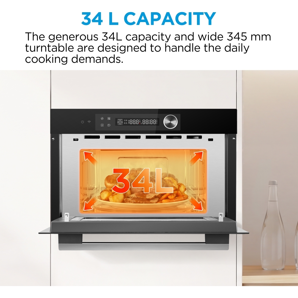 Midea MBOTG934E4MO-BK Built-In Microwave, Black