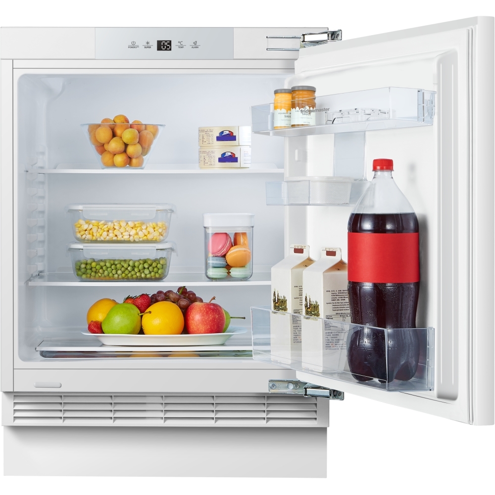 Fridgemaster MBUL60138E Built-Under Larder Fridge, Fixed Hinge, White, E Rated