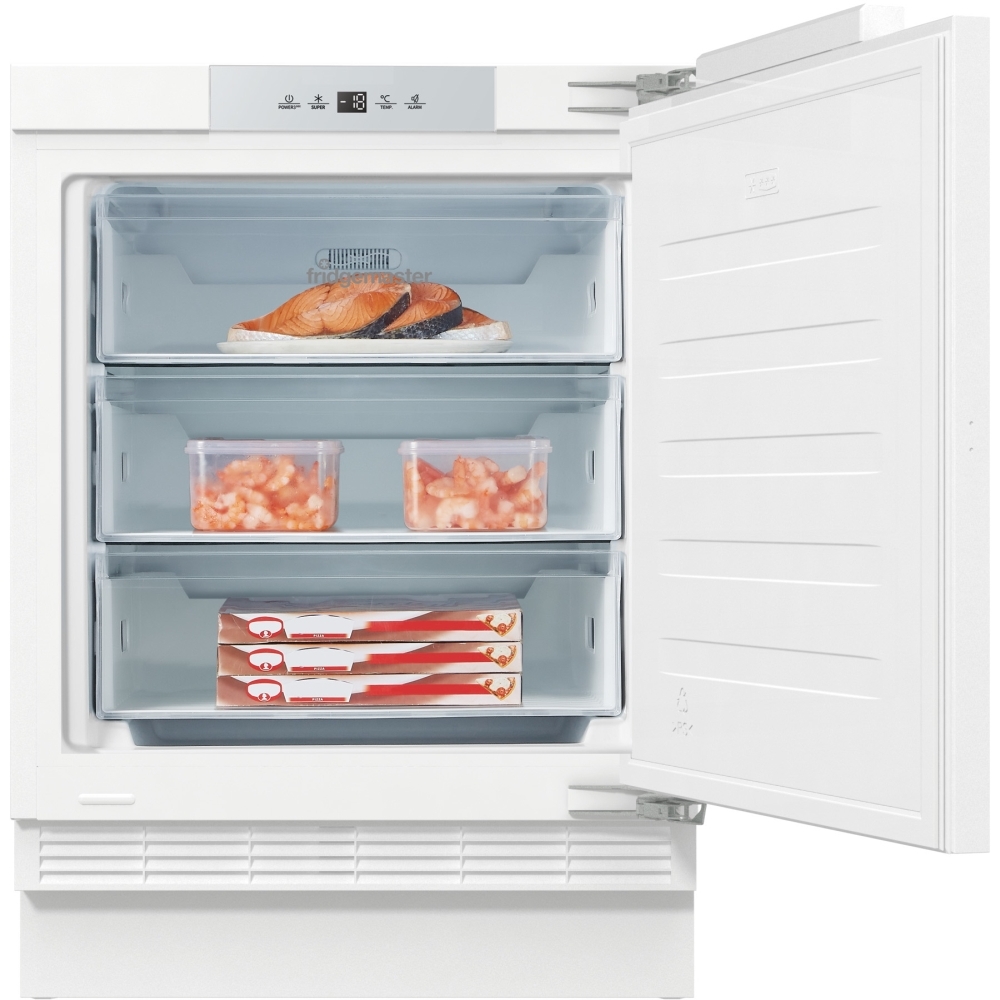 Fridgemaster MBUZ6097E Static Built-Under Freezer, Fixed Hinge, White, E Rated