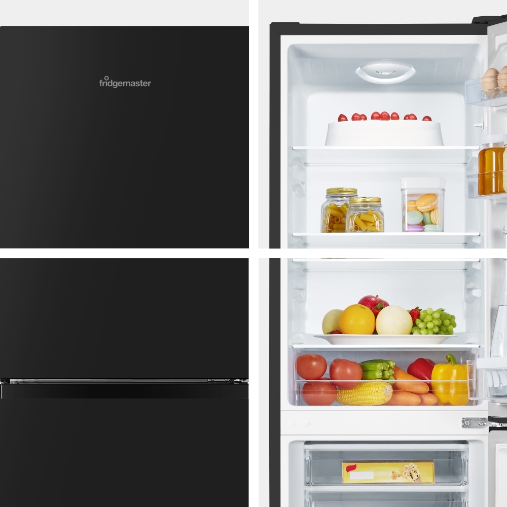 Fridgemaster MC50165EB Static Fridge Freezer, 70/30, Black, E Rated