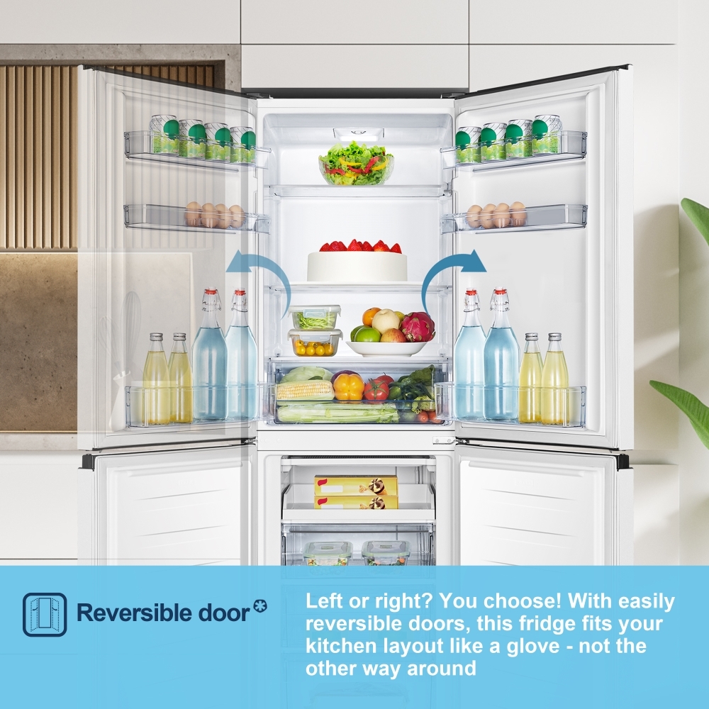 Fridgemaster MC55240E Static Fridge Freezer, 50/50, White, E Rated