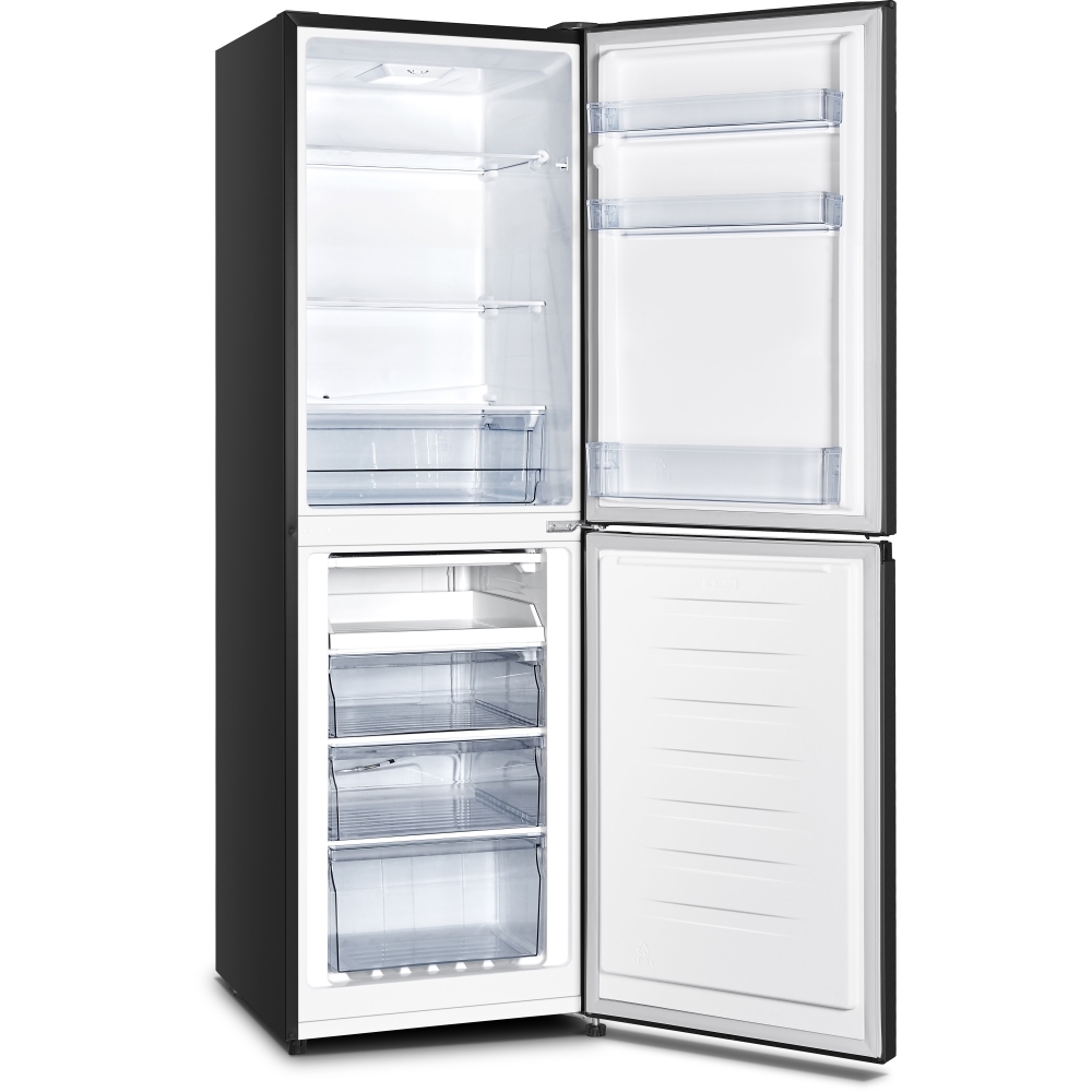 Fridgemaster MC55240EB Static Fridge Freezer, 50/50, Black, E Rated