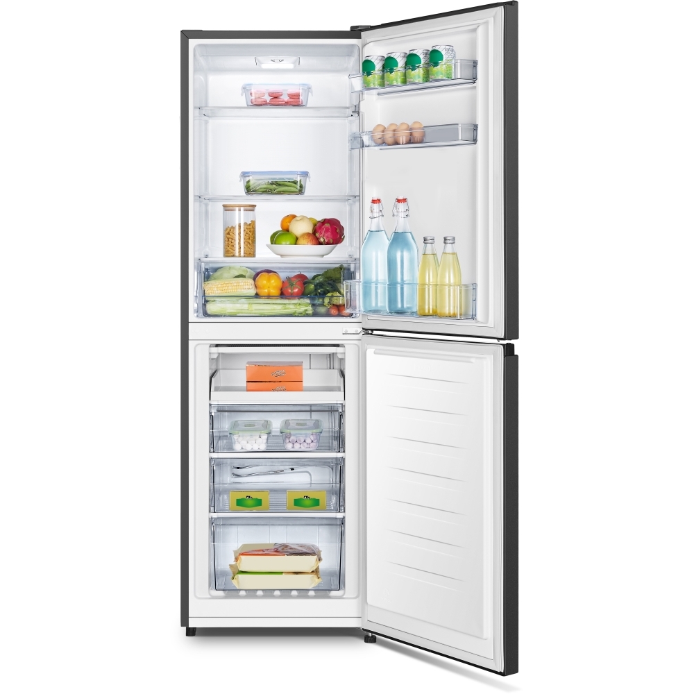 Fridgemaster MC55240EB Static Fridge Freezer, 50/50, Black, E Rated