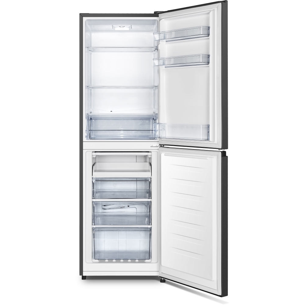 Fridgemaster MC55240EB Static Fridge Freezer, 50/50, Black, E Rated