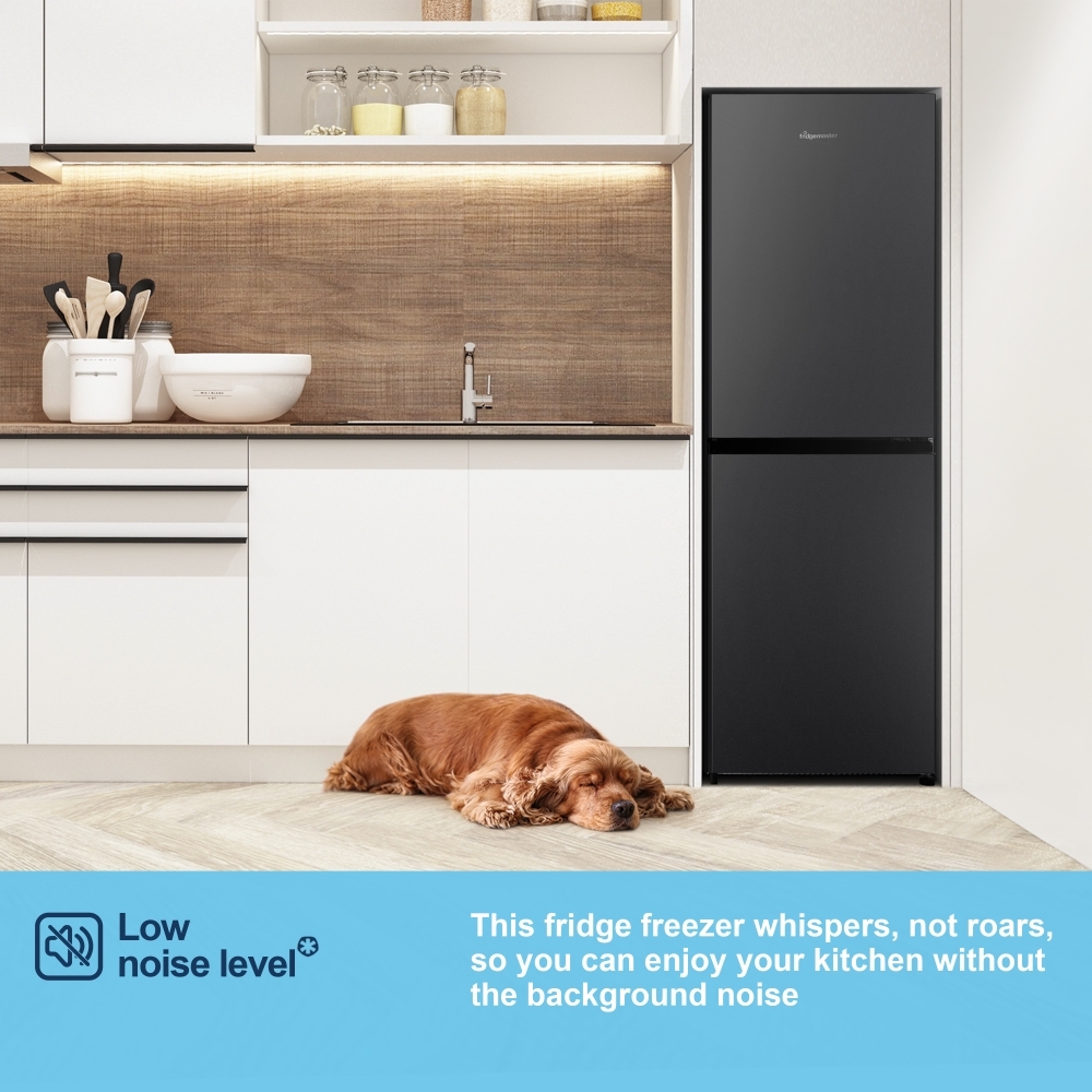 Fridgemaster MC55240EB Static Fridge Freezer, 50/50, Black, E Rated