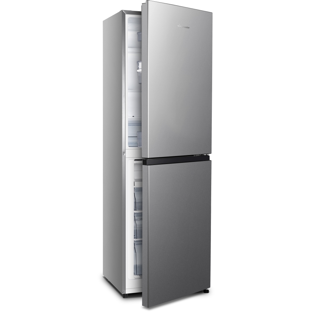 Fridgemaster MC55240ES Static Fridge Freezer, 50/50, Silver, E Rated