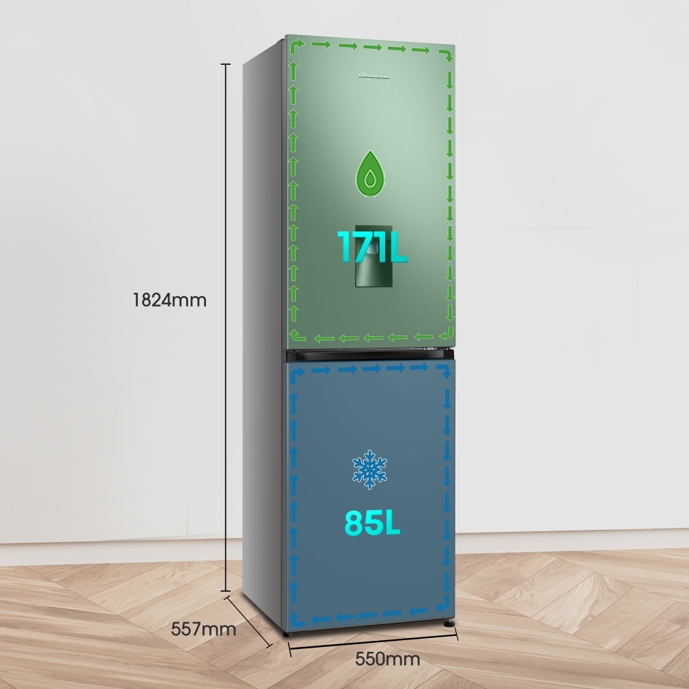 Fridgemaster MC55251DES Total No Frost Fridge Freezer, 50/50, Silver, E Rated