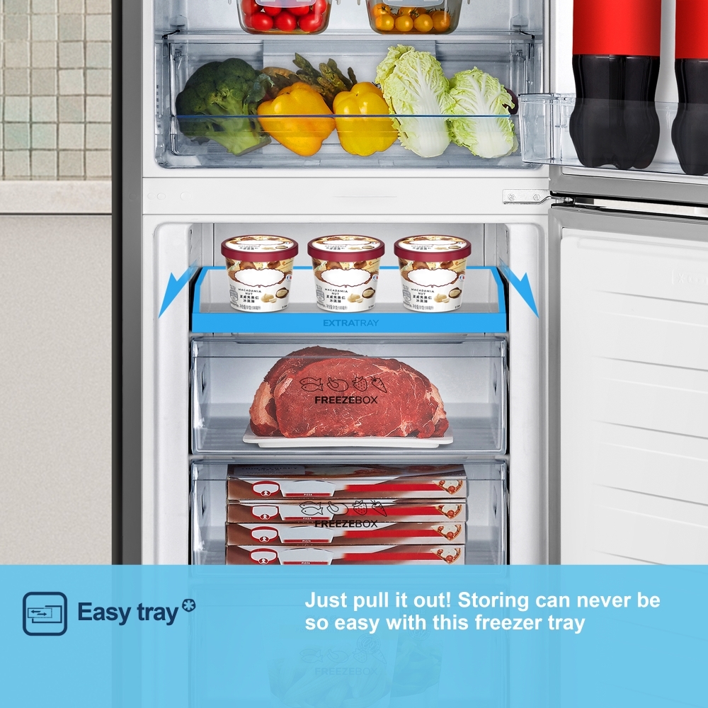 Fridgemaster MC55251DES Total No Frost Fridge Freezer, 50/50, Silver, E Rated