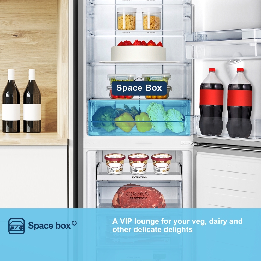 Fridgemaster MC55251DES Total No Frost Fridge Freezer, 50/50, Silver, E Rated