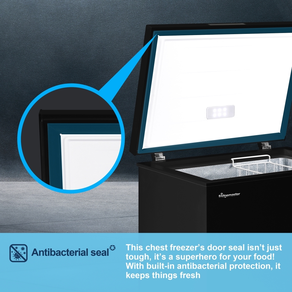 Fridgemaster MCF142EB Static 142l Chest Freezer, Black, E Rated