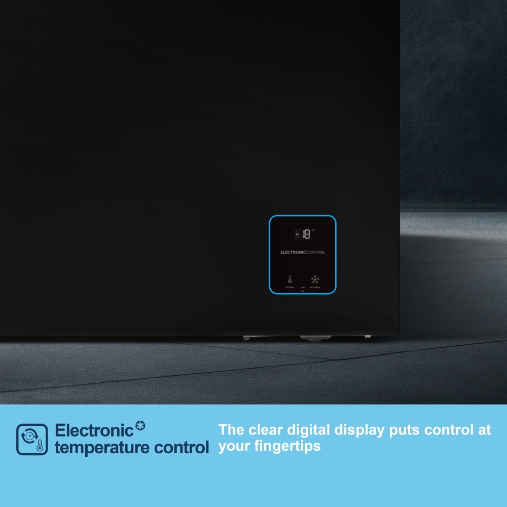 Fridgemaster MCF142EB Static 142l Chest Freezer, Black, E Rated