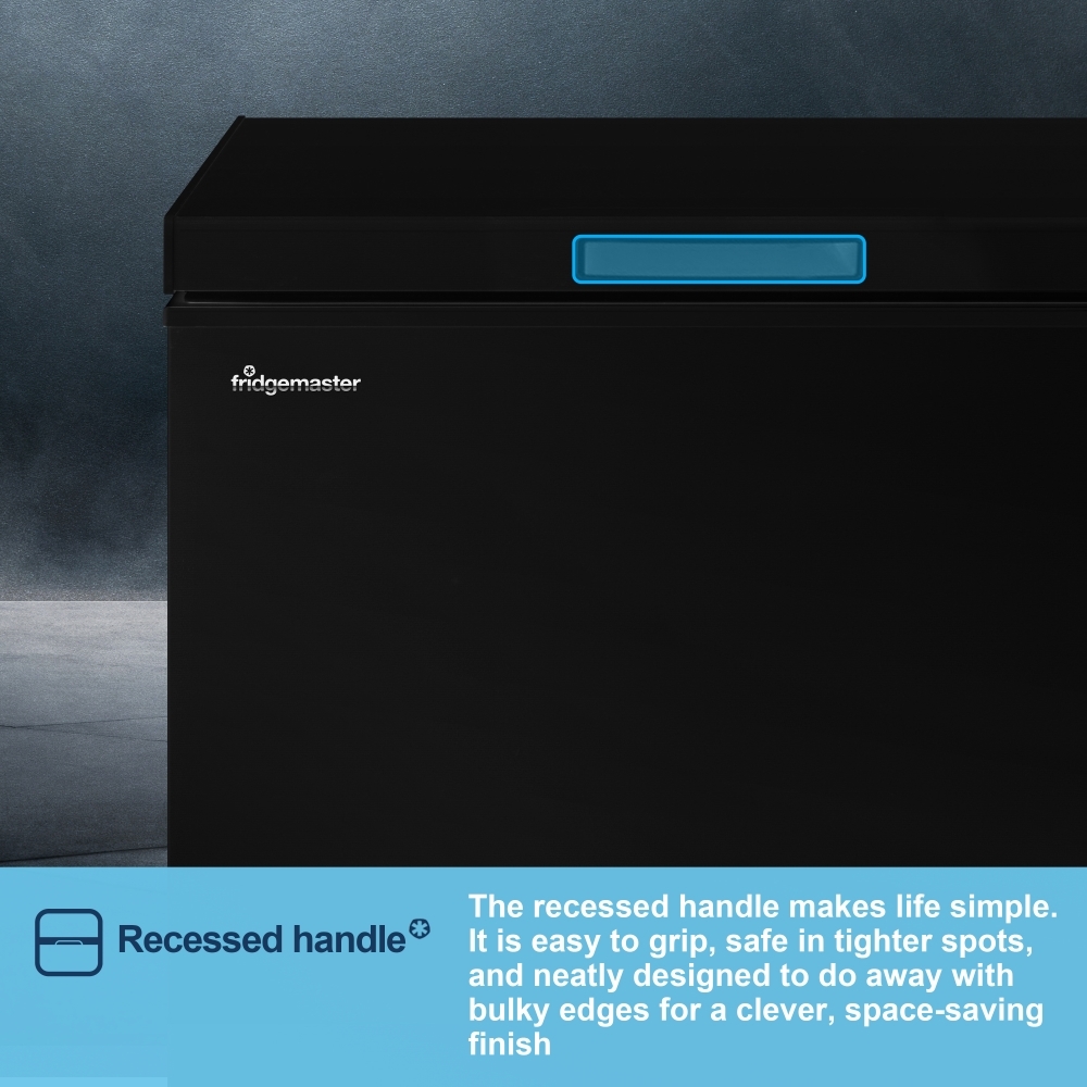 Fridgemaster MCF142EB Static 142l Chest Freezer, Black, E Rated