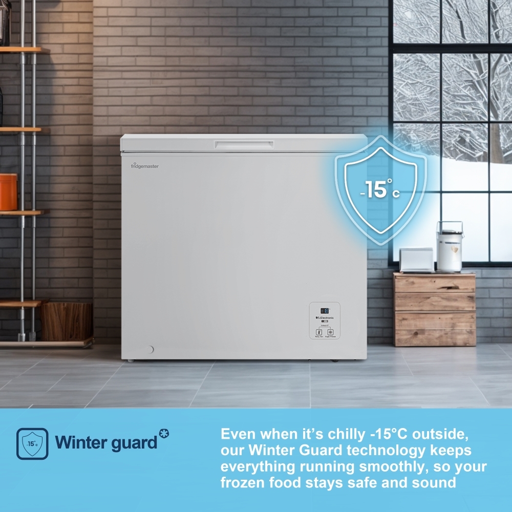 Fridgemaster MCF198E Static 191l Chest Freezer, White, E Rated