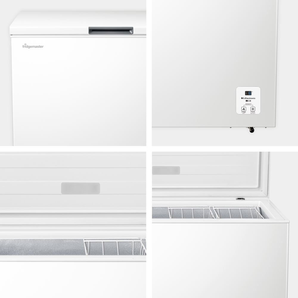 Fridgemaster MCF297E Static 297l Chest Freezer, White, E Rated