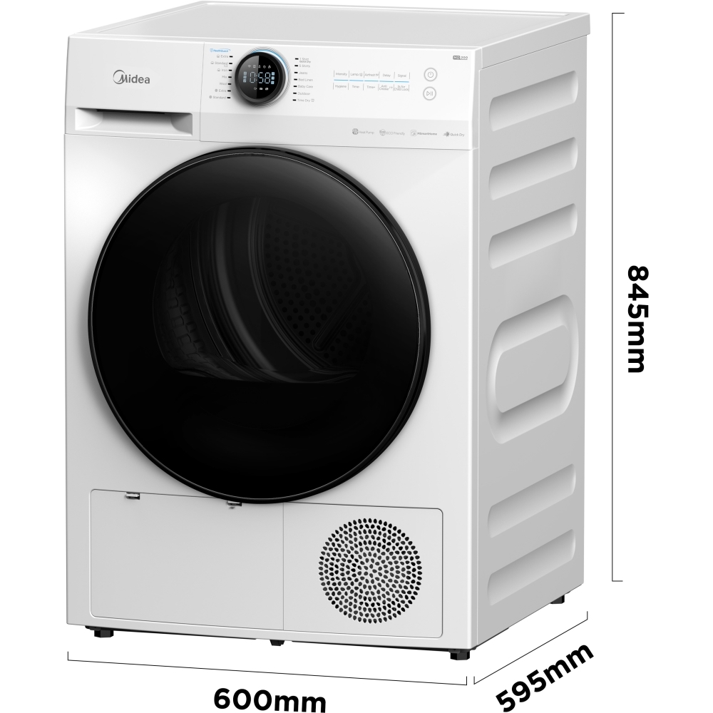 Midea MD200H80WB/W-UK Heat Pump Tumble Dryer, 8kg, White, A+++ Rated