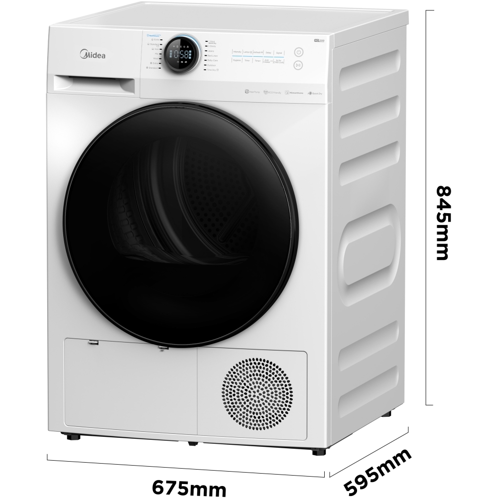 Midea MD200H90WB/W-UK Heat Pump Tumble Dryer, 9kg, White, A+++ Rated