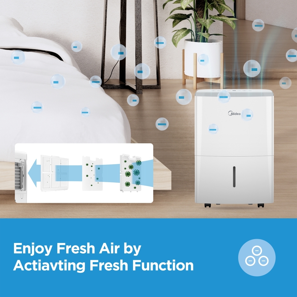 Midea MDDF2-16DEN7-UK Dehumidifier, White