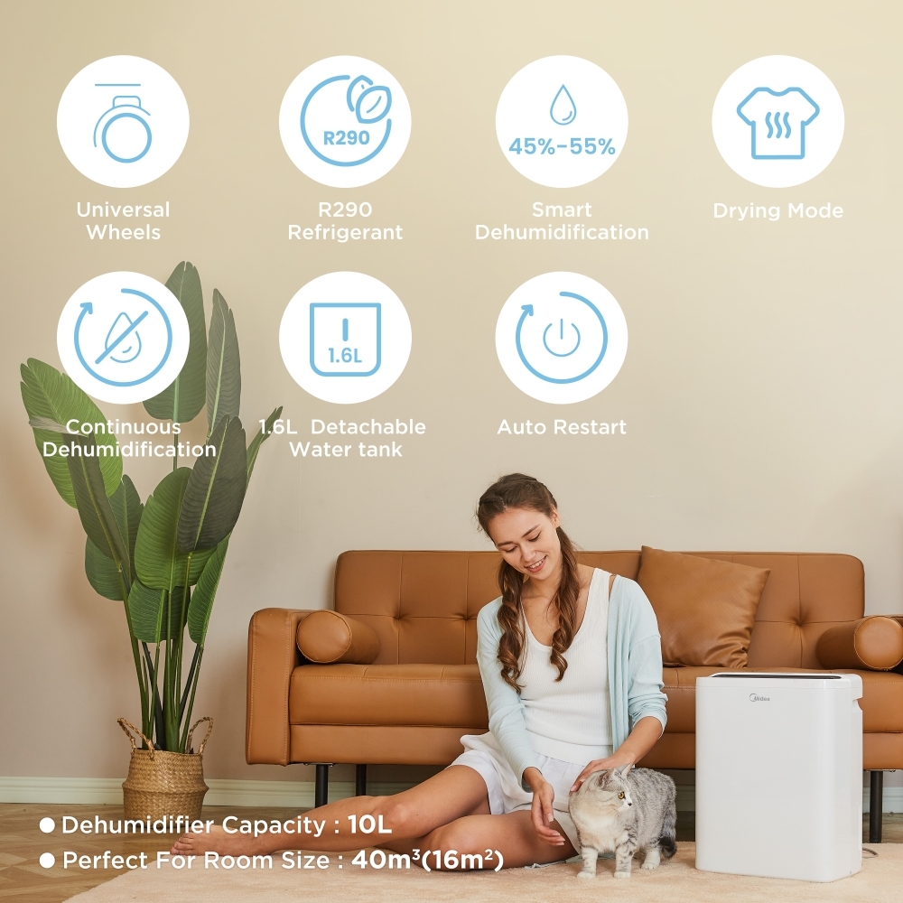 Midea MDDQ-10DEN7-QA3 Dehumidifier, White