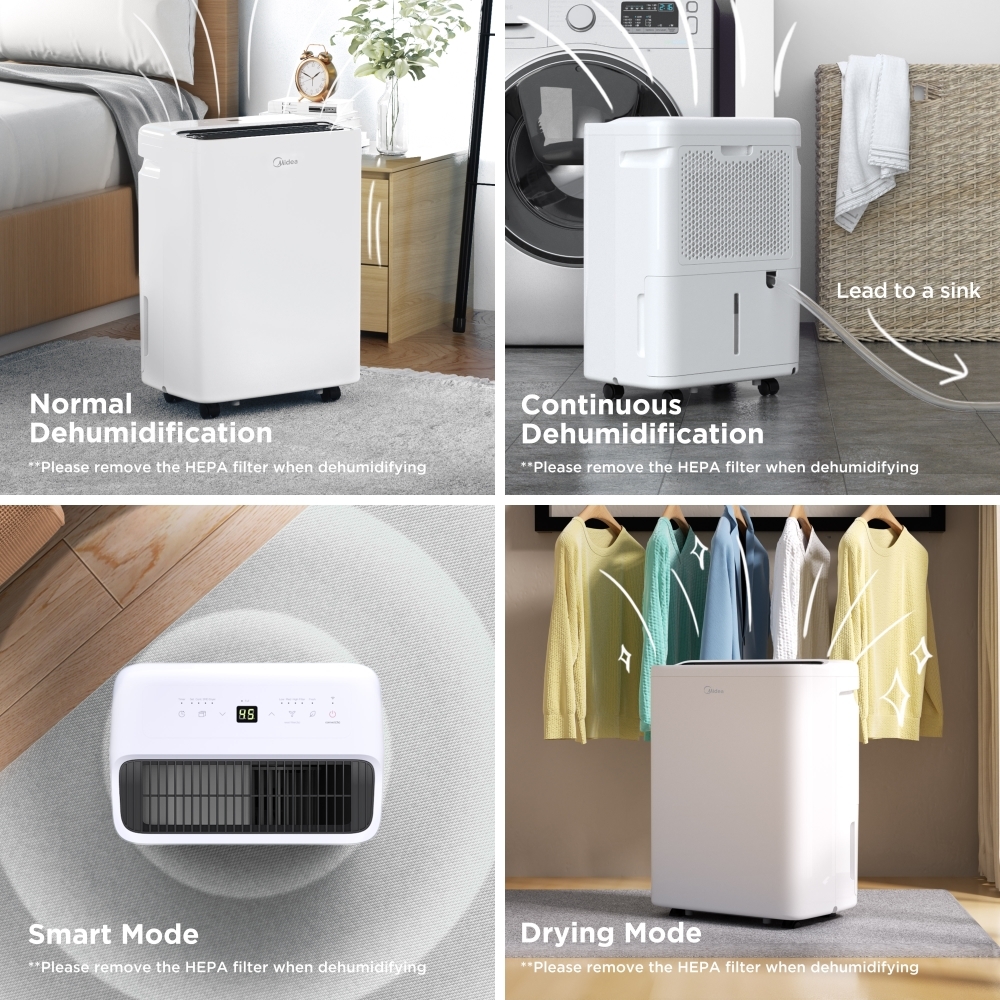 Midea MDDQ-12DEN7-QA3 Dehumidifier, White