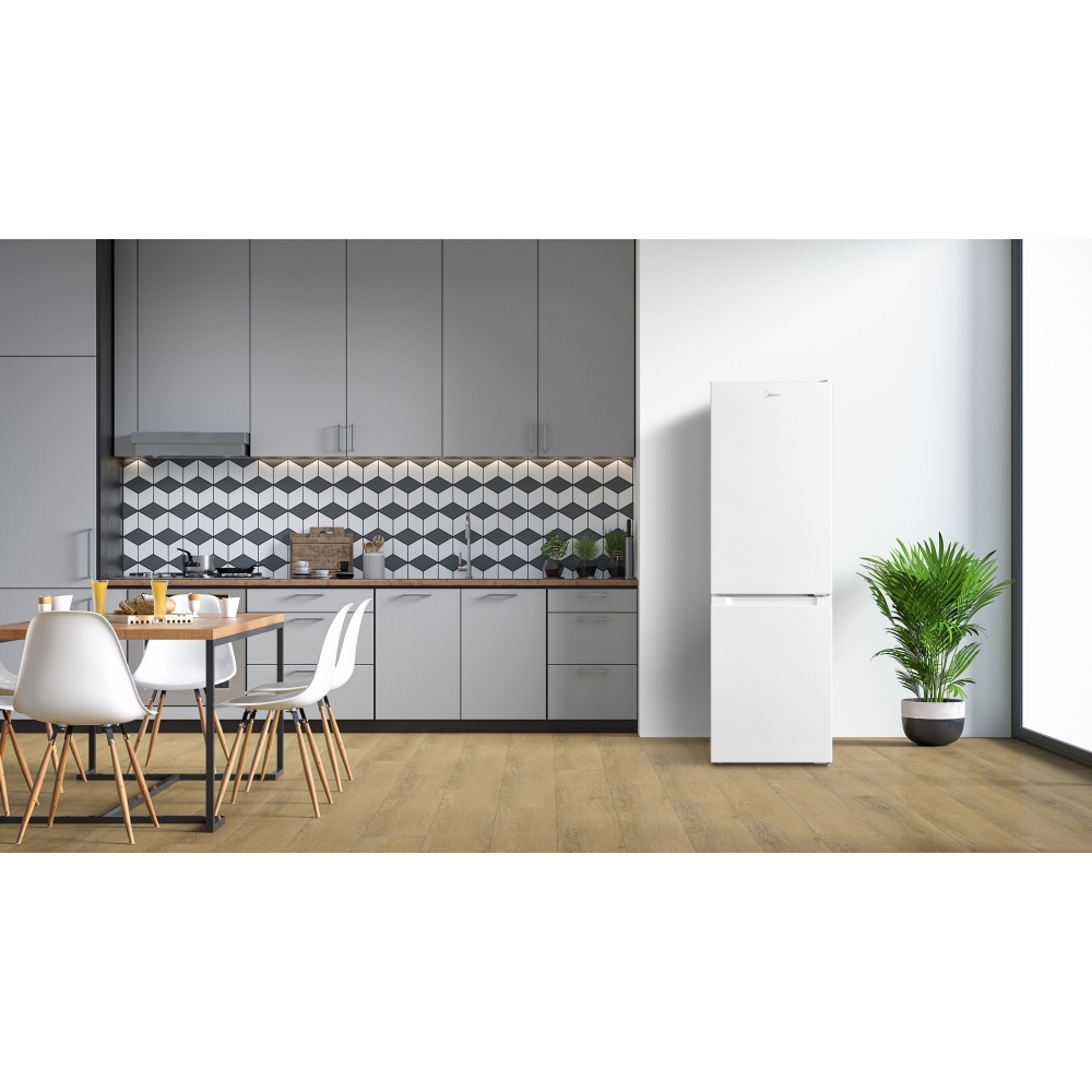 Midea MDRB254FGE01 No Frost Fridge Freezer, 60/40, White, E Rated