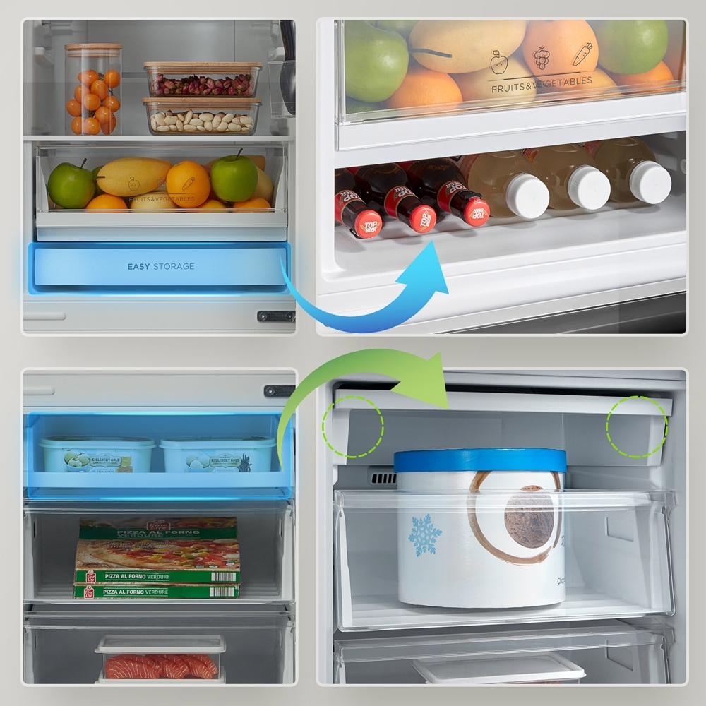 Midea MDRB379FGD01 Total No Frost Fridge Freezer, 60/40, White, D Rated