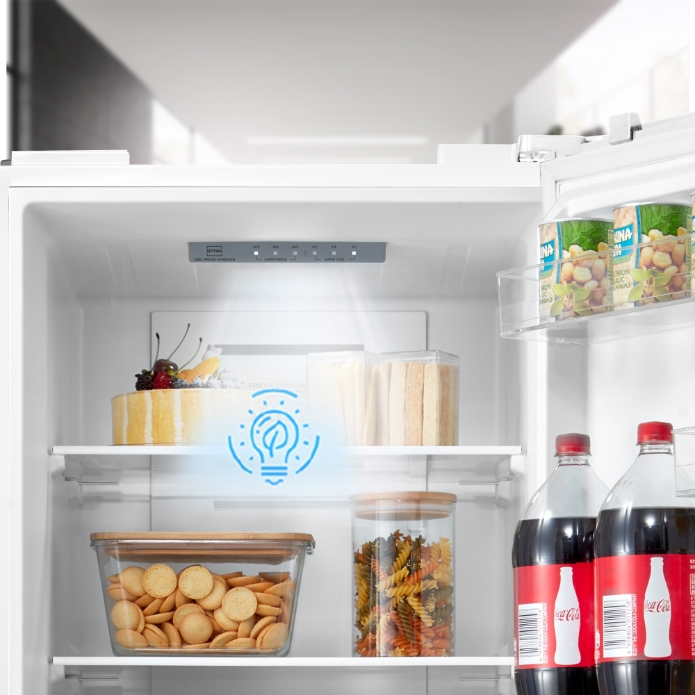 Midea MDRB379FGD01 Total No Frost Fridge Freezer, 60/40, White, D Rated