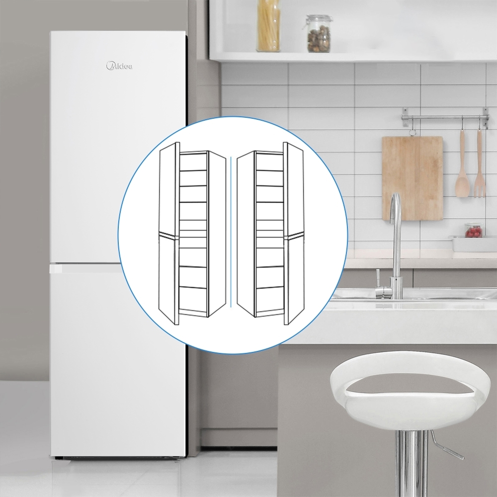 Midea MDRB379FGD01 Total No Frost Fridge Freezer, 60/40, White, D Rated