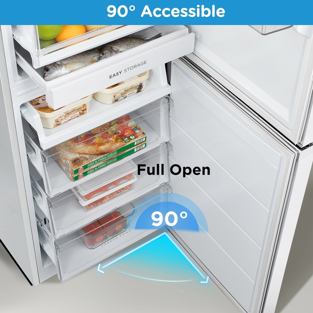 Midea MDRB379FGD01 Total No Frost Fridge Freezer, 60/40, White, D Rated