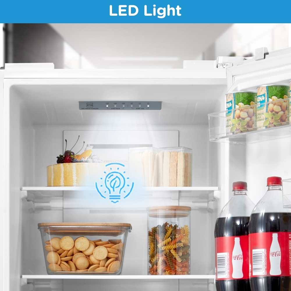 Midea MDRB379FGD01 Total No Frost Fridge Freezer, 60/40, White, D Rated