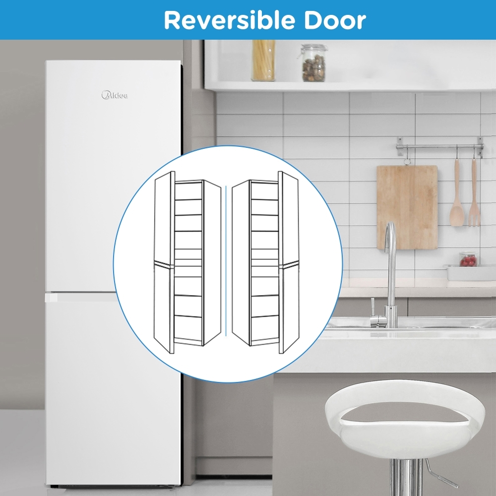 Midea MDRB379FGD01 Total No Frost Fridge Freezer, 60/40, White, D Rated