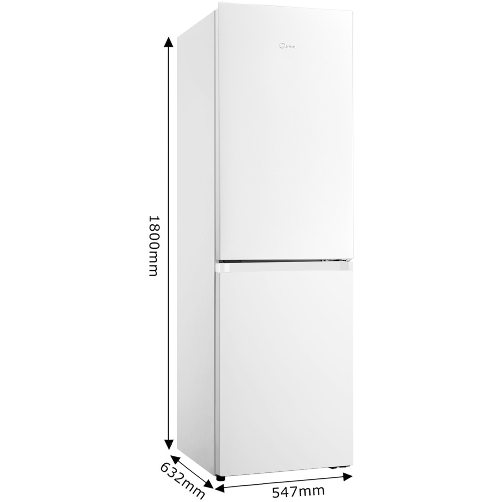 Midea MDRB379FGD01 Total No Frost Fridge Freezer, 60/40, White, D Rated