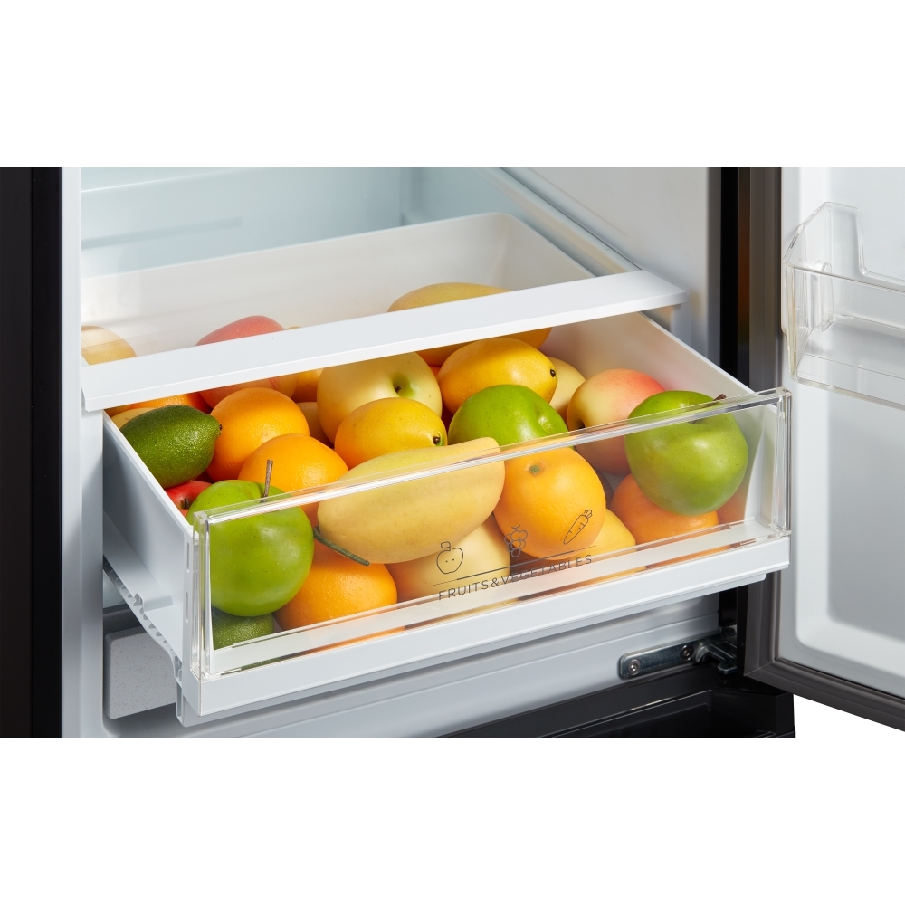 Midea MDRB379FGD02 Total No Frost Fridge Freezer, 60/40, Silver, D Rated