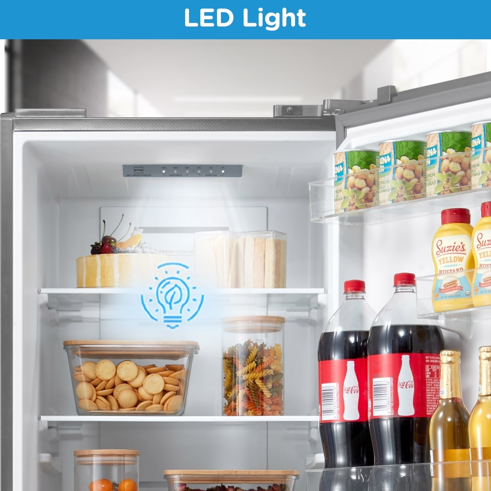 Midea MDRB379FGD02 Total No Frost Fridge Freezer, 60/40, Silver, D Rated