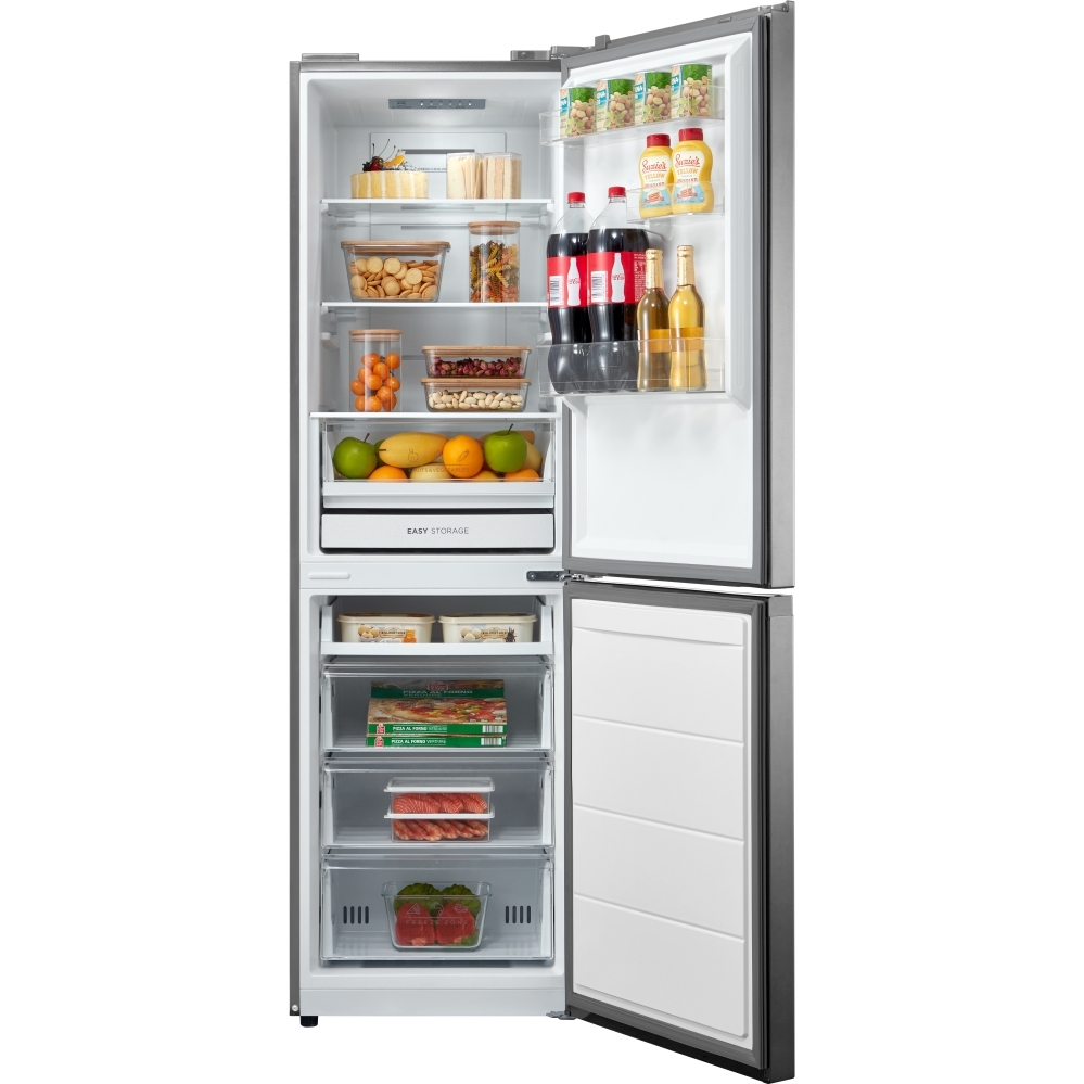 Midea MDRB379FGD02 Total No Frost Fridge Freezer, 60/40, Silver, D Rated