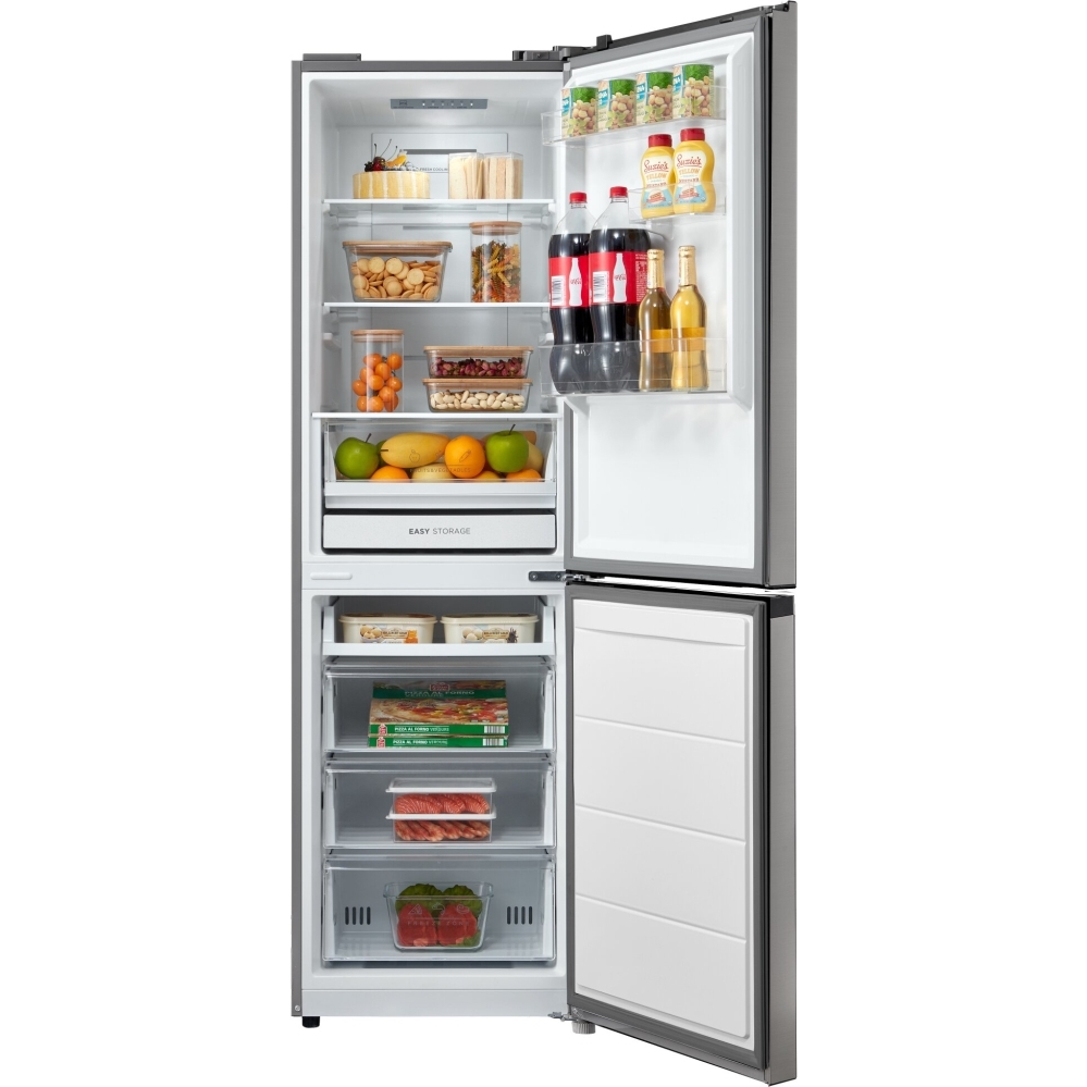Midea MDRB379FGD46 Total No Frost Fridge Freezer, 60/40, Silver, D Rated