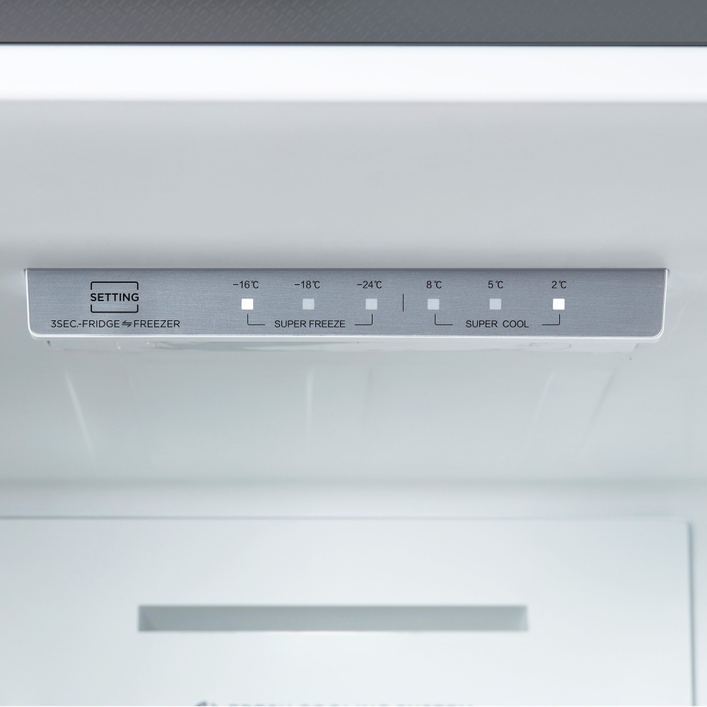 Midea MDRB379FGD46 Total No Frost Fridge Freezer, 60/40, Silver, D Rated