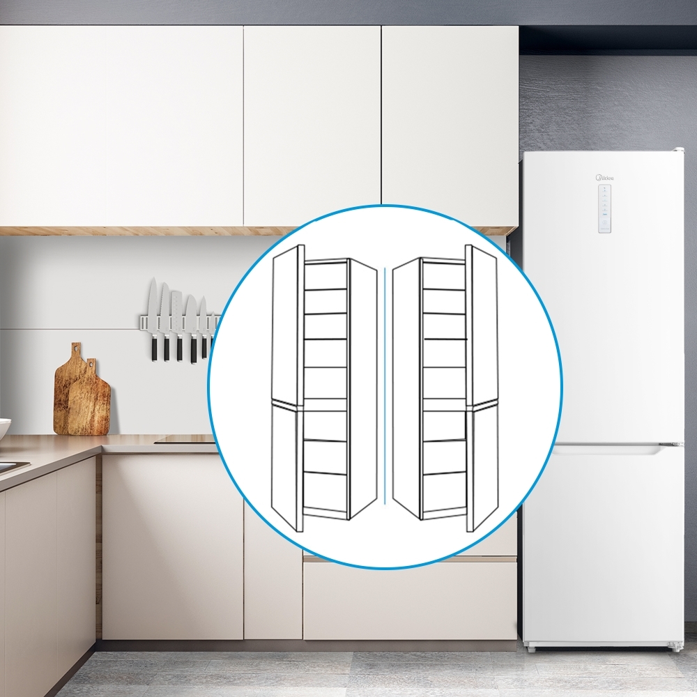 Midea MDRB424FGD01O Total No Frost Fridge Freezer, 70/30, White, D Rated