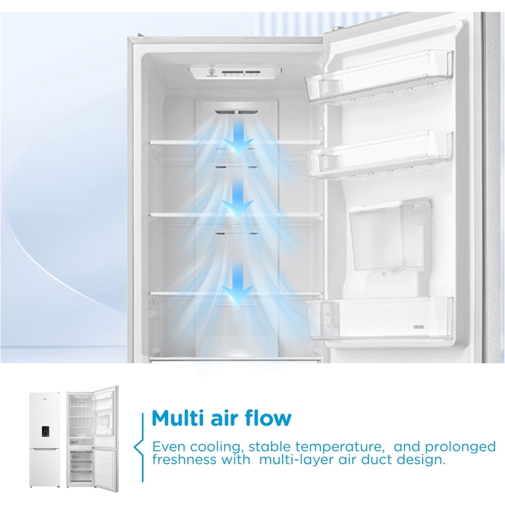 Midea MDRB424FGD01W Total No Frost Fridge Freezer, 60/40, White, D Rated