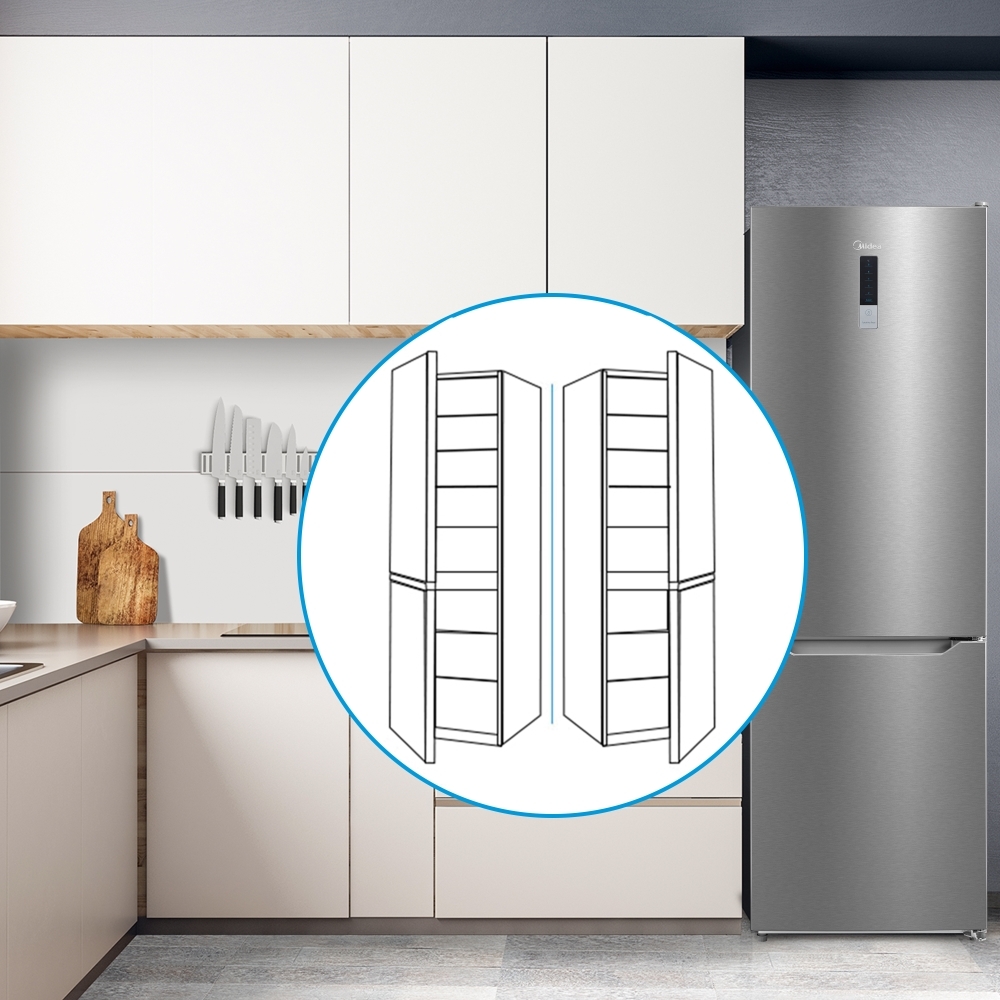 Midea MDRB424FGD02O Total No Frost Fridge Freezer, 70/30, Stainless Steel, D Rated