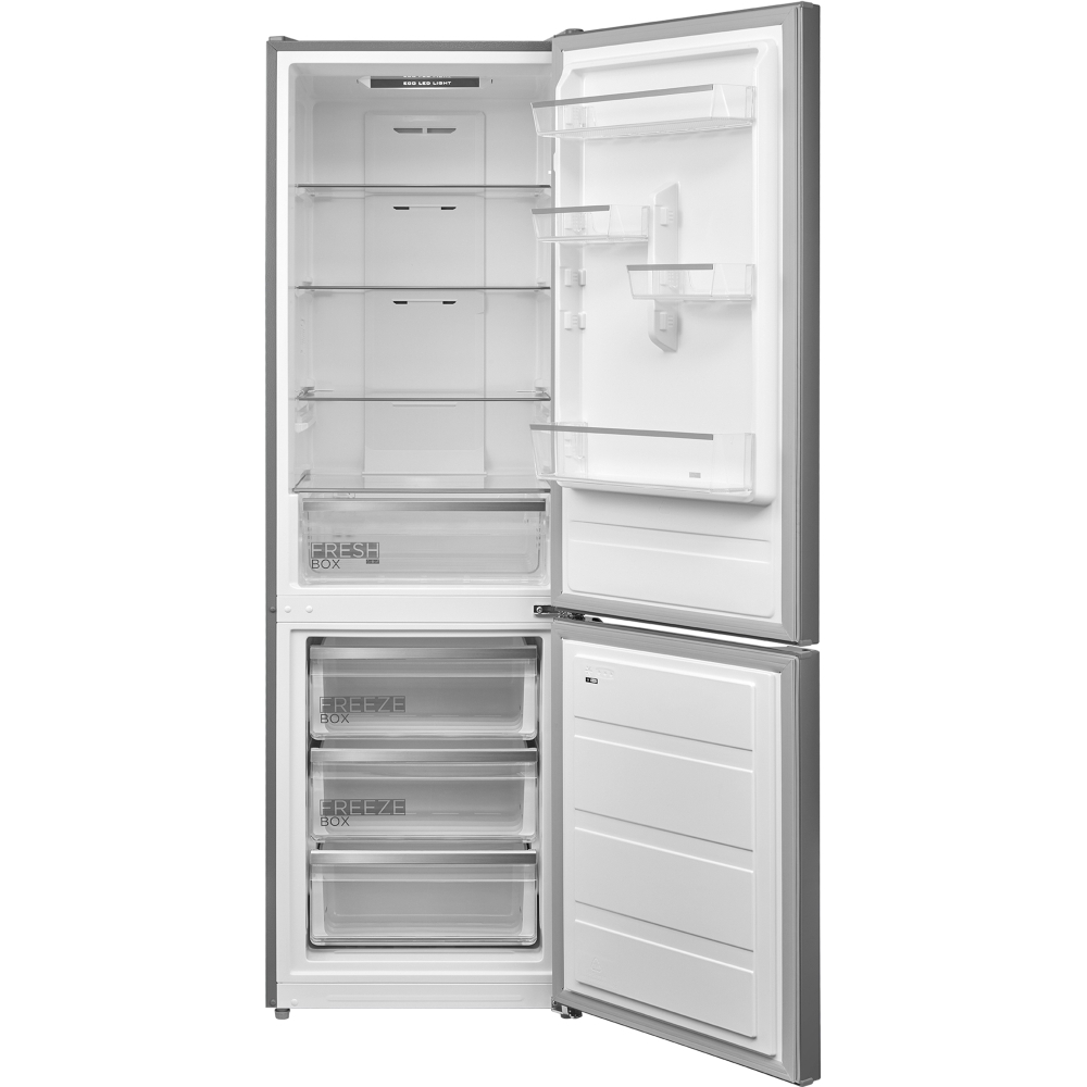 Midea MDRB424FGD02O Total No Frost Fridge Freezer, 70/30, Stainless Steel, D Rated