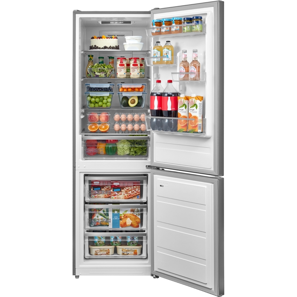 Midea MDRB424FGD02O Total No Frost Fridge Freezer, 70/30, Stainless Steel, D Rated