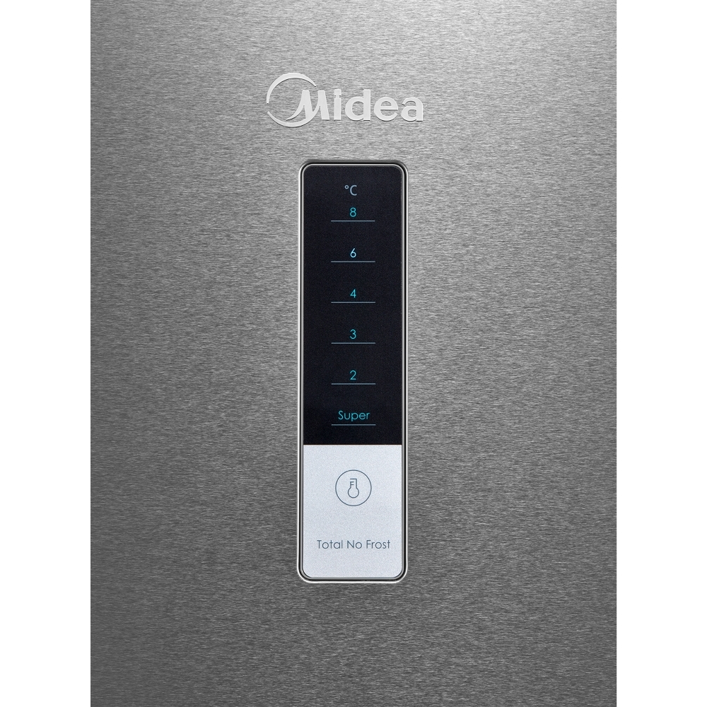 Midea MDRB424FGD02O Total No Frost Fridge Freezer, 70/30, Stainless Steel, D Rated