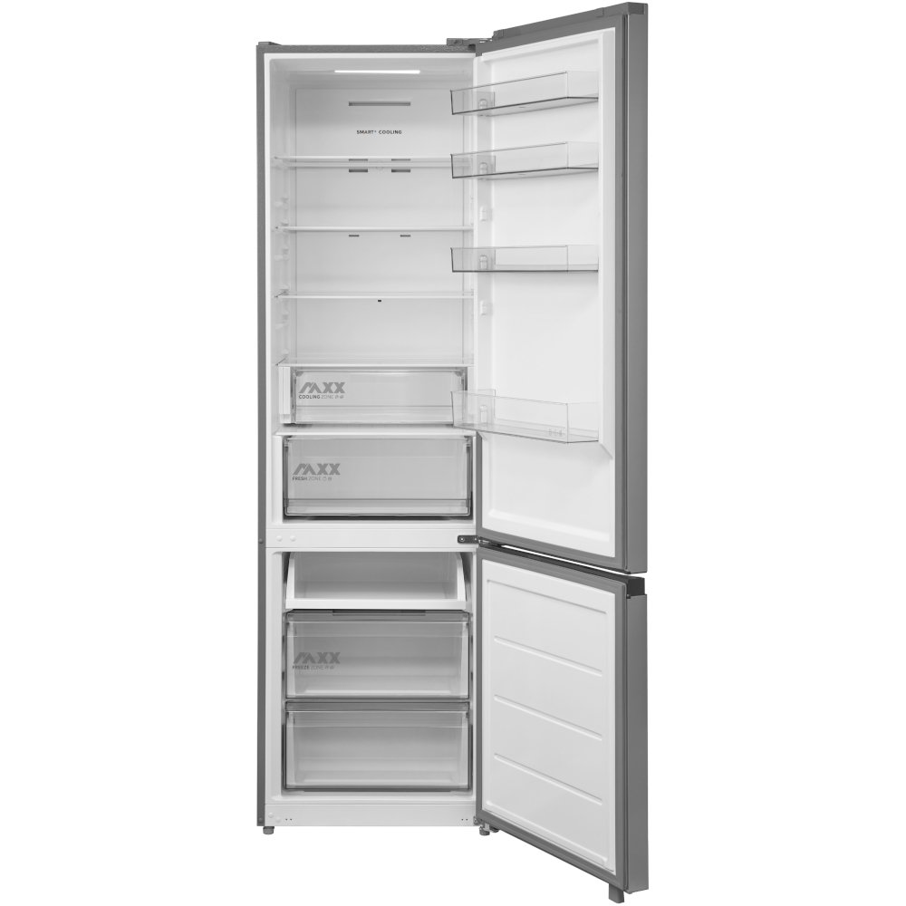 Midea MDRB509FGE46 No Frost Fridge Freezer, 70/30, Stainless Steel, E Rated