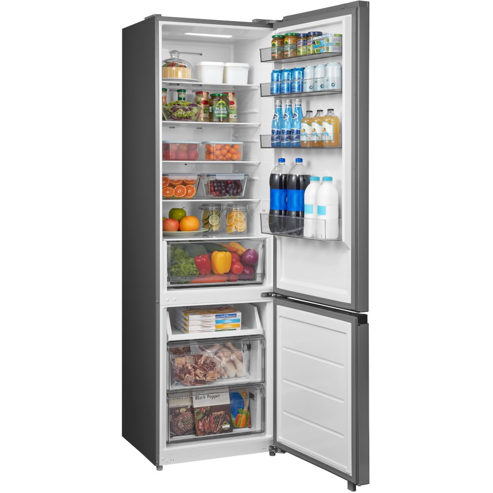 Midea MDRB509FGE46 No Frost Fridge Freezer, 70/30, Stainless Steel, E Rated