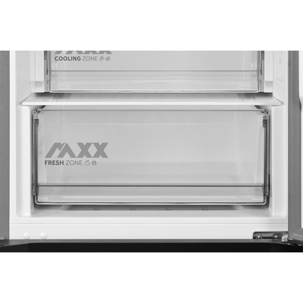 Midea MDRB509FGE46 No Frost Fridge Freezer, 70/30, Stainless Steel, E Rated