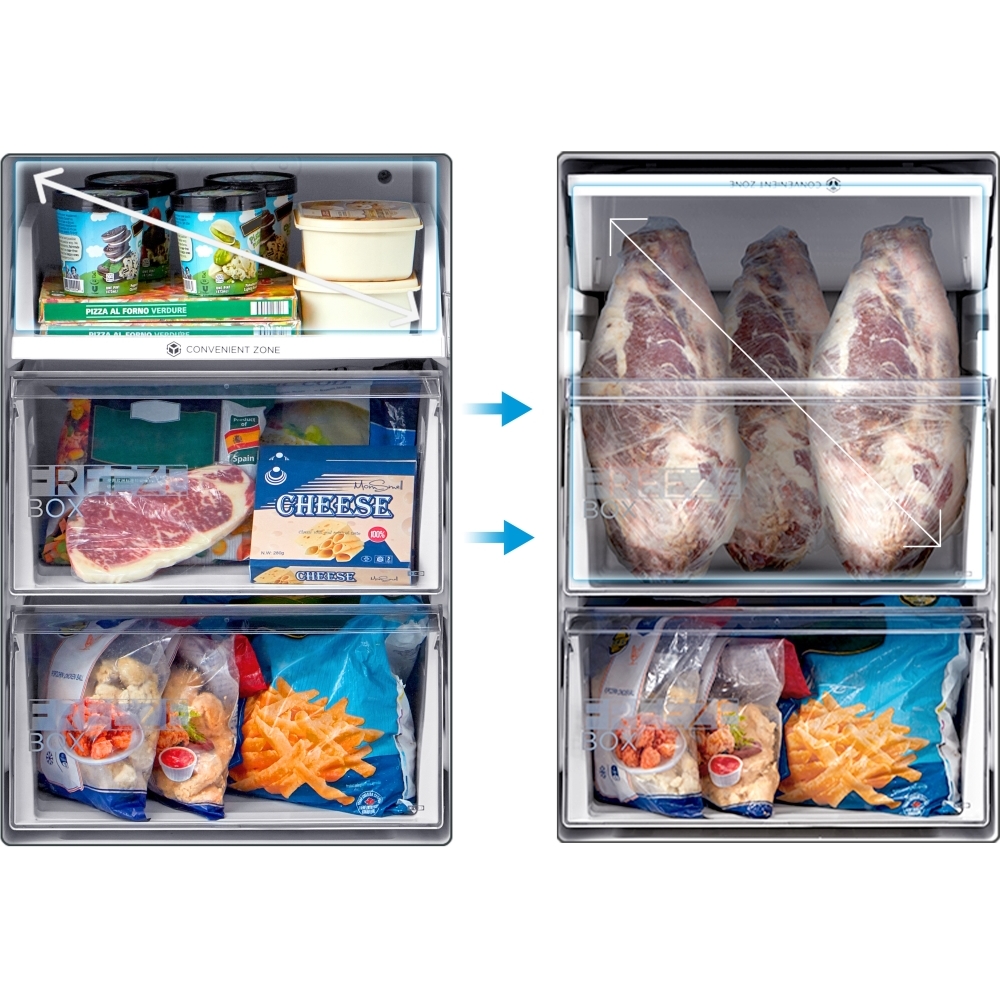 Midea MDRB521MGB02 Total No Frost Fridge Freezer, 60/40, Stainless Steel, B Rated