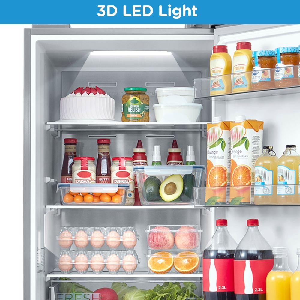 Midea MDRB521MGB02 Total No Frost Fridge Freezer, 60/40, Stainless Steel, B Rated